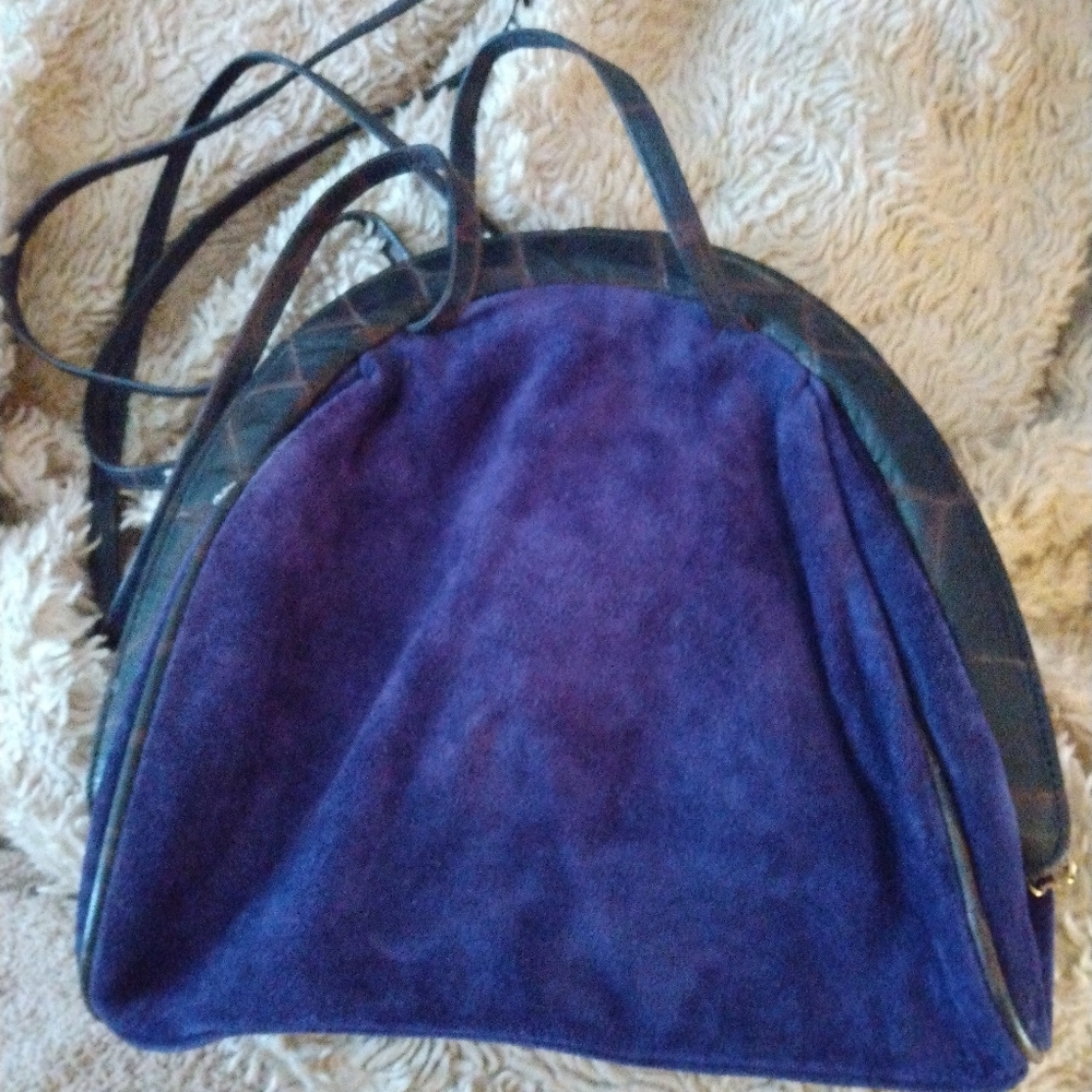 Vintage Purple Suede Leather Purse by Andre Cellini